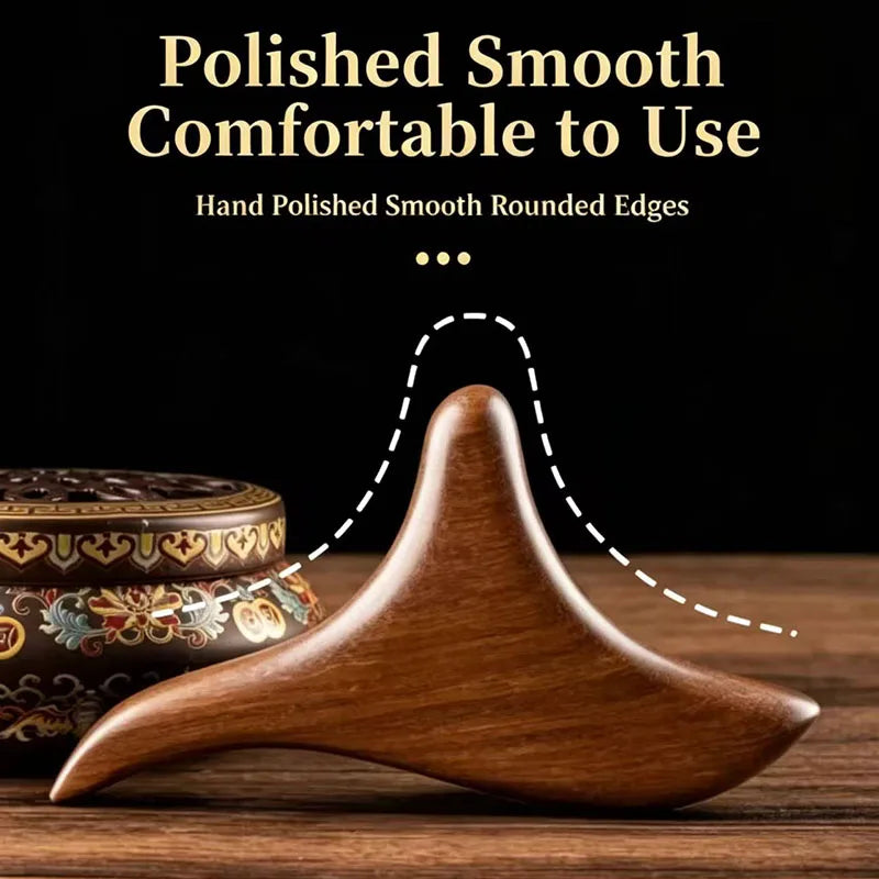 Sandalwood Massage Comb Trigger Point GuaSha Tool Multifunctional Foot Soles Stick Body Hand Neck Back Massage Meridian Scraping
