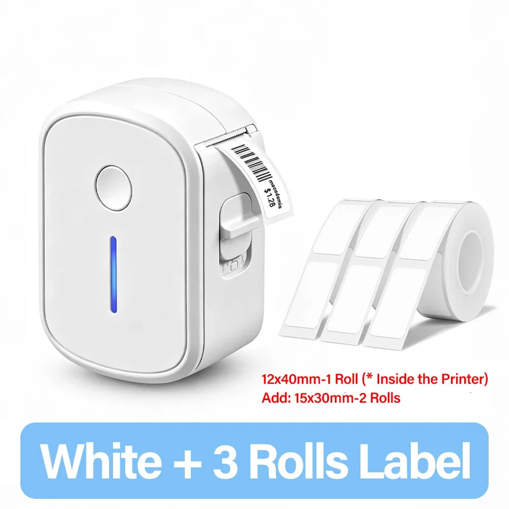 Mini Portable Label Printer Bluetooth Inkless Self-adhesive Labels Thermal Printer Sticker Maker Adhesive Mini Labeling Machine