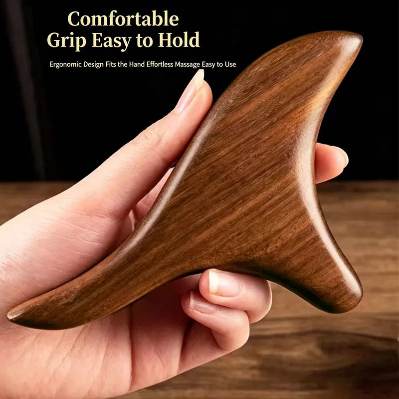 Sandalwood Massage Comb Trigger Point GuaSha Tool Multifunctional Foot Soles Stick Body Hand Neck Back Massage Meridian Scraping