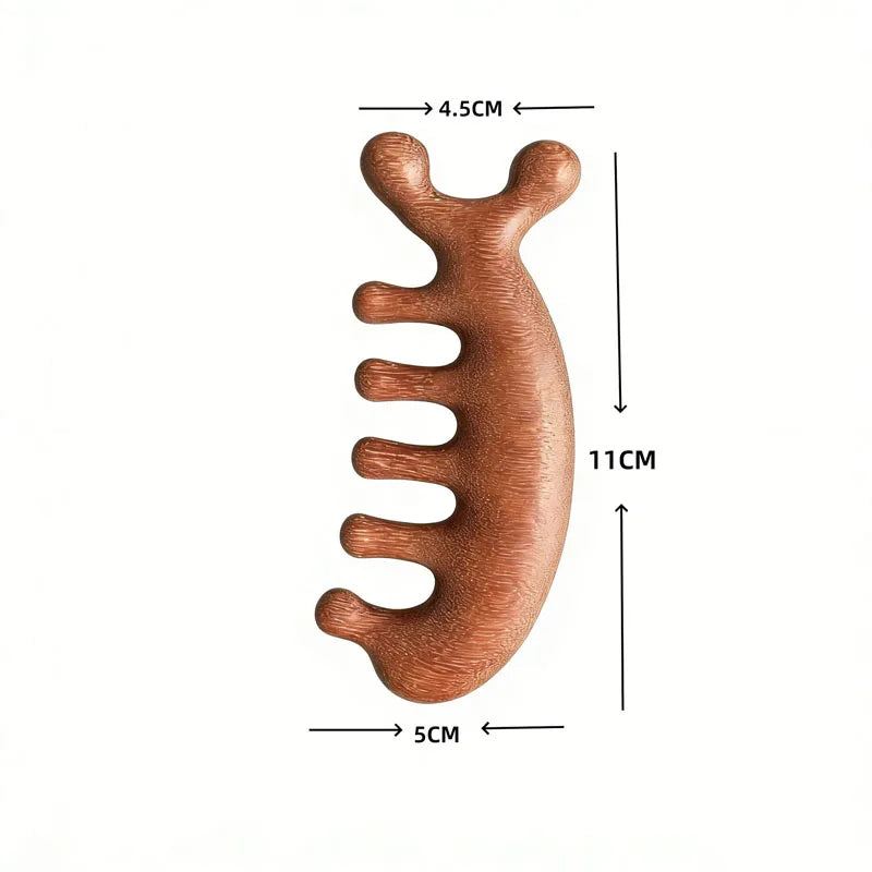 Sandalwood Massage Comb Trigger Point GuaSha Tool Multifunctional Foot Soles Stick Body Hand Neck Back Massage Meridian Scraping