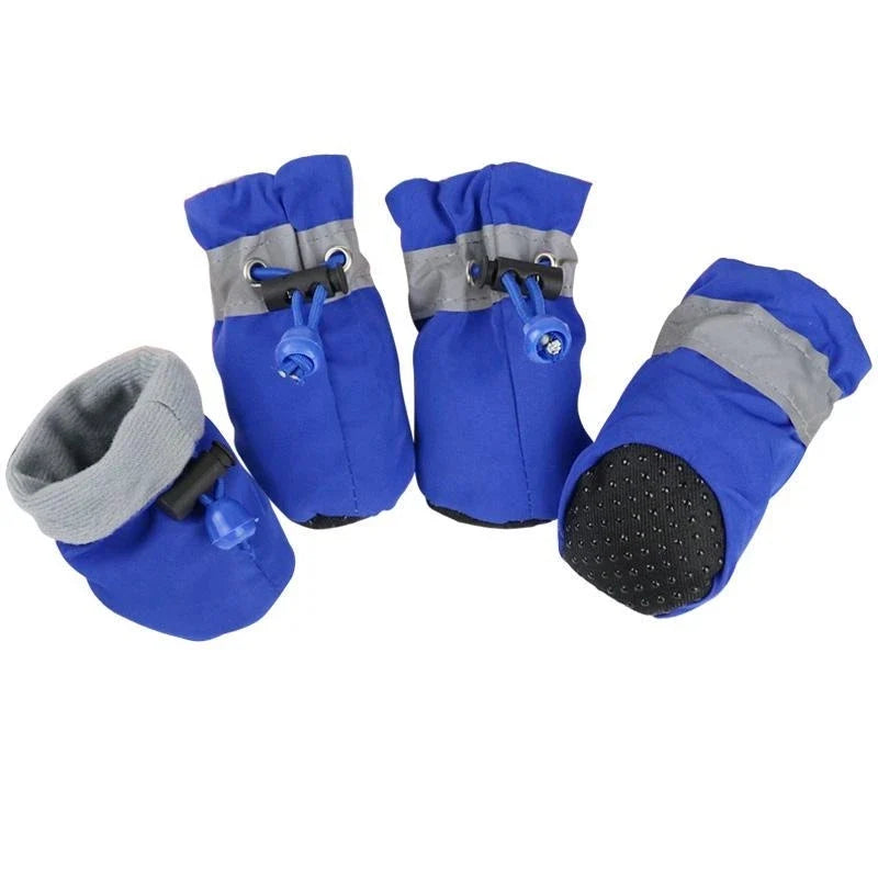4pcs Dog Shoes Outdoor Anti-Slip Waterproof Rain Boots Winter Puppy Socks Warmth Soft Breathable Shoes Pet Accessories