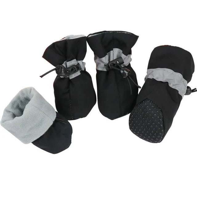 4pcs Dog Shoes Outdoor Anti-Slip Waterproof Rain Boots Winter Puppy Socks Warmth Soft Breathable Shoes Pet Accessories