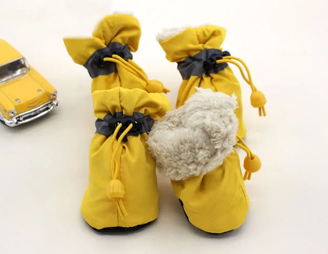 4pcs Dog Shoes Outdoor Anti-Slip Waterproof Rain Boots Winter Puppy Socks Warmth Soft Breathable Shoes Pet Accessories