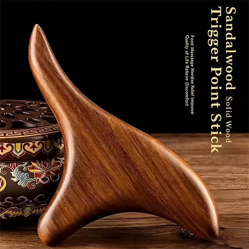 Sandalwood Massage Comb Trigger Point GuaSha Tool Multifunctional Foot Soles Stick Body Hand Neck Back Massage Meridian Scraping