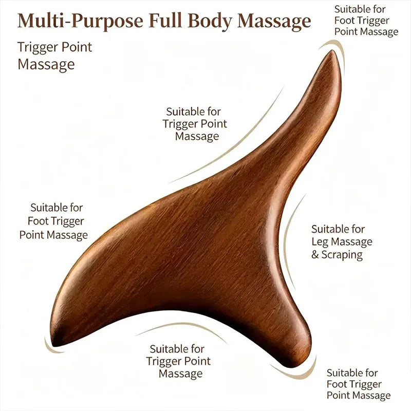 Sandalwood Massage Comb Trigger Point GuaSha Tool Multifunctional Foot Soles Stick Body Hand Neck Back Massage Meridian Scraping